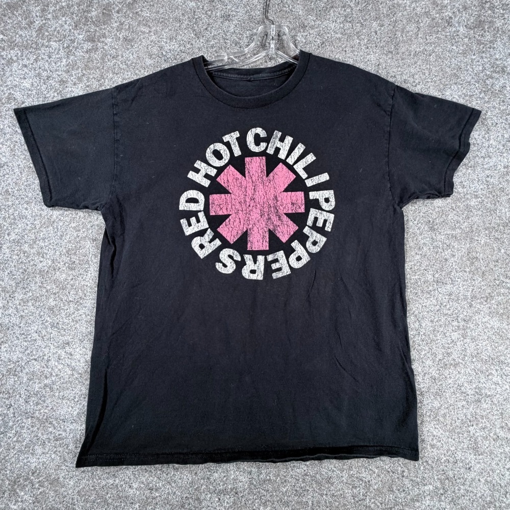Red Hot Chili Peppers T Shirt Mens Black Graphic Short Sleeve Crew Neck Pullover
